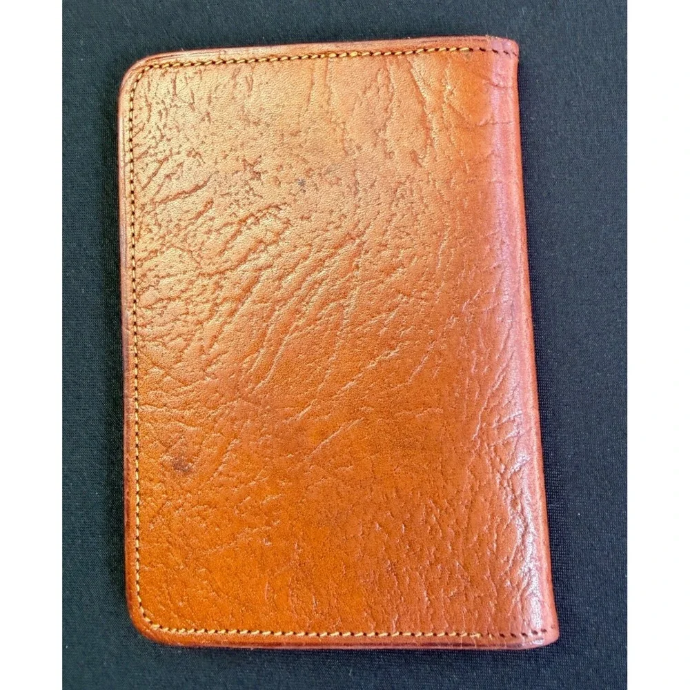 Equestrian Oak Hide Leather Bifold Wallet Tan Made in England ID Card Case Slim
